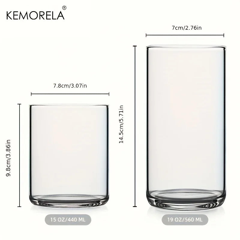 DecorBites™ BPA-Free Borosilicate Drinking Glasses Set - Set of 6/4 | Heat Resistant and Dishwasher Safe