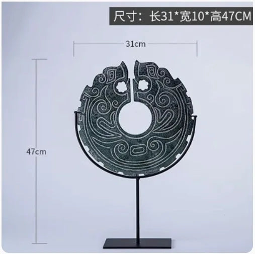 DecorBites™ Geometric Totem Resin Statue | Chinese Retro Home Decor Accessory