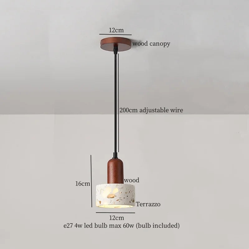 DecorBites™ Iron Marble LED Pendant Light Fixture Modern Hanging Lamp Interior Decor