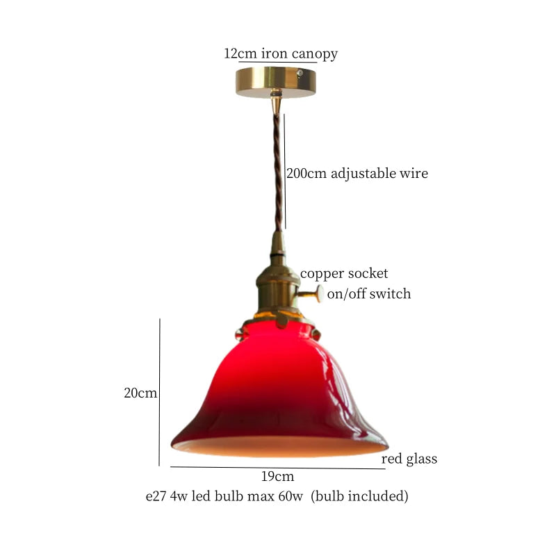 DecorBites™ Green Glass LED Pendant Lamp for Living & Dining Room Decor