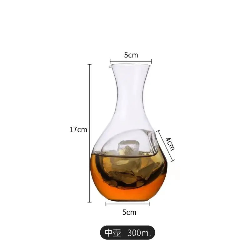 DecorBites™ Crystal Glass Wine Decanter & Sake Glass Set- Hamster Nest Design