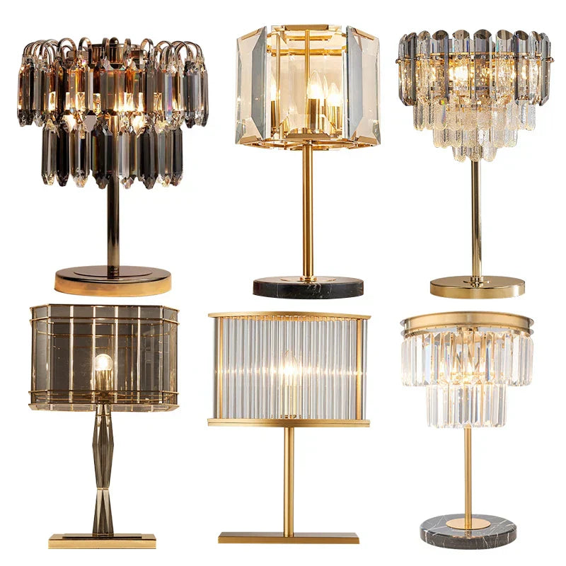 DecorBites™ Crystal Bar Table Lamp Luxury Dimmable 2700K Desk Light Elegant Home Decor