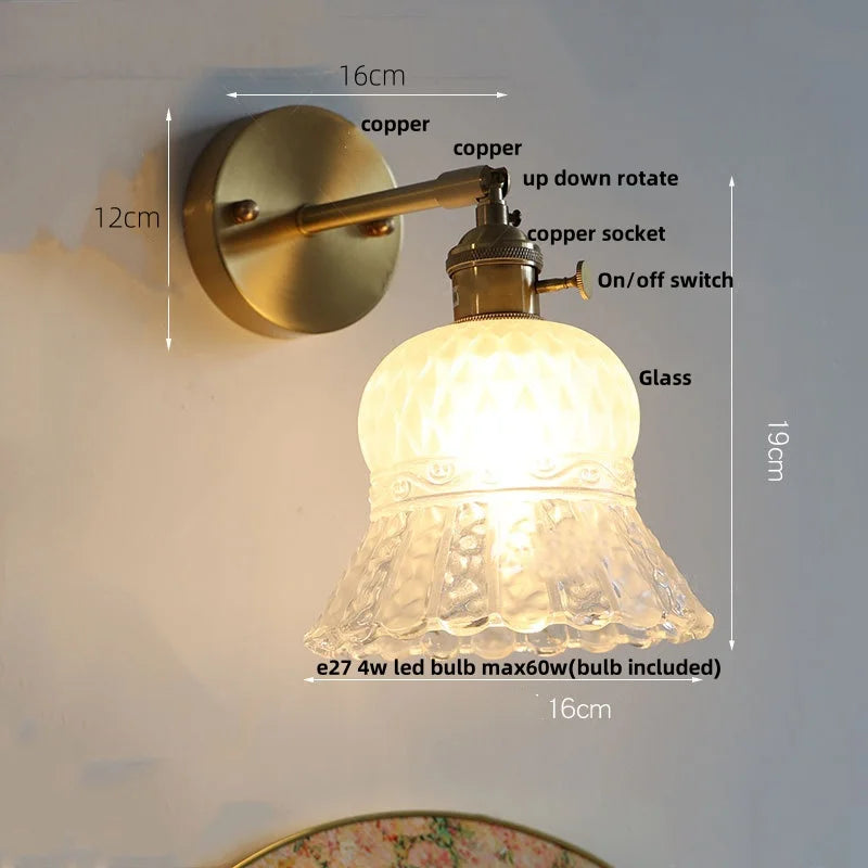 DecorBites™ Brass LED Wall Sconce with Pull Chain Switch, Nordic Design