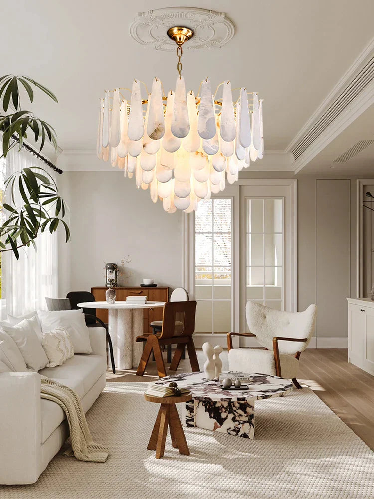 DecorBites™ 2025 Chandelier LED Dimmable Marble Collection for Dining Room & Foyer