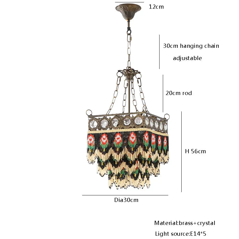 DecorBites™ Black Rose Tassel Pendant Lights, Classic Retro Lustres for Living Room