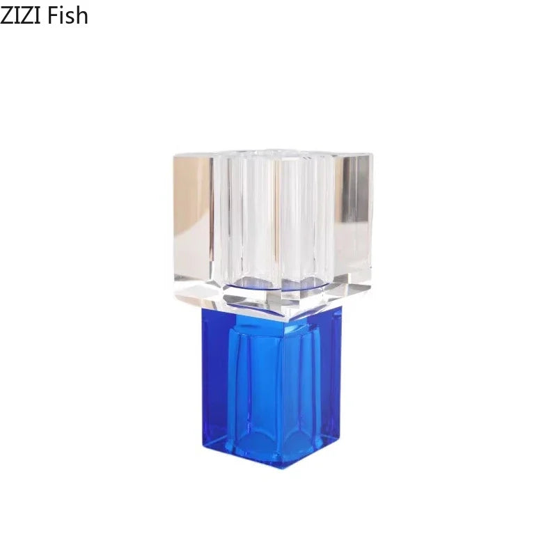 DecorBites™ Geometric Square Glass Vase Artificial Flowers Modern Floral Arrangement