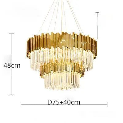 DecorBites™ Crystal Gold Chandeliers: Modern Luxury for Villa Living Room - Nordic Design