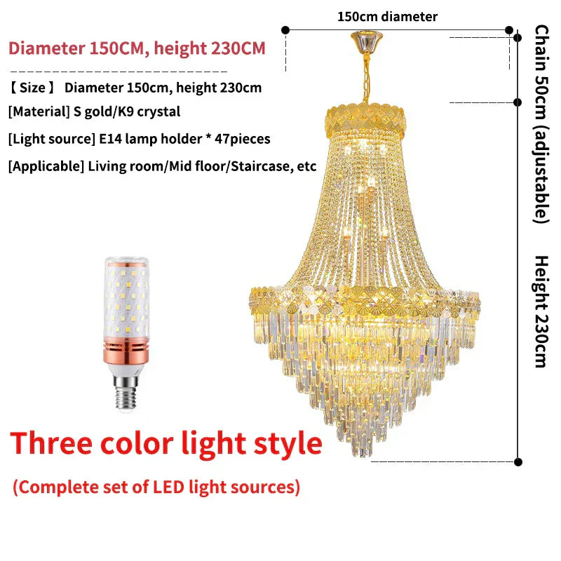 DecorBites™ Crystal Chandelier for Duplex & Villa Living Rooms