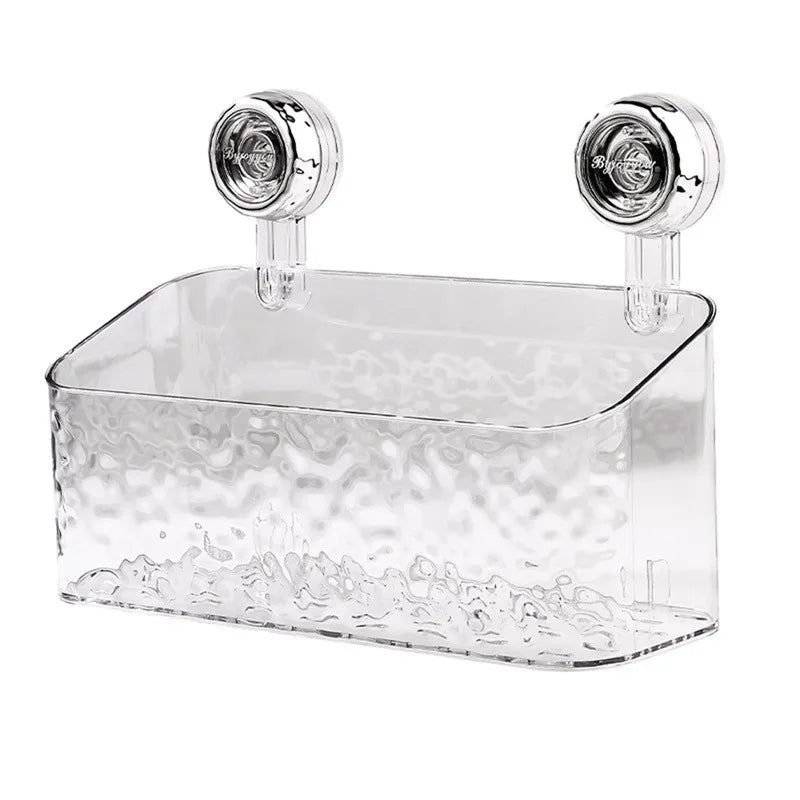 DecorBites™ Bathroom Shelf Suction Cup Storage Rack - Wall Mounted Draining Basket
