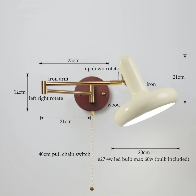 DecorBites™ Creamy Iron LED Wall Lamp Bedroom Living Room Bathroom Mirror Stair Light