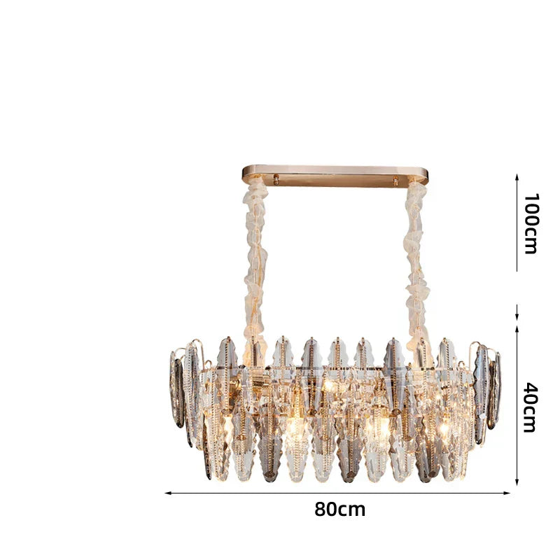 DecorBites™ Gold Crystal Chandelier Lighting for Living Room