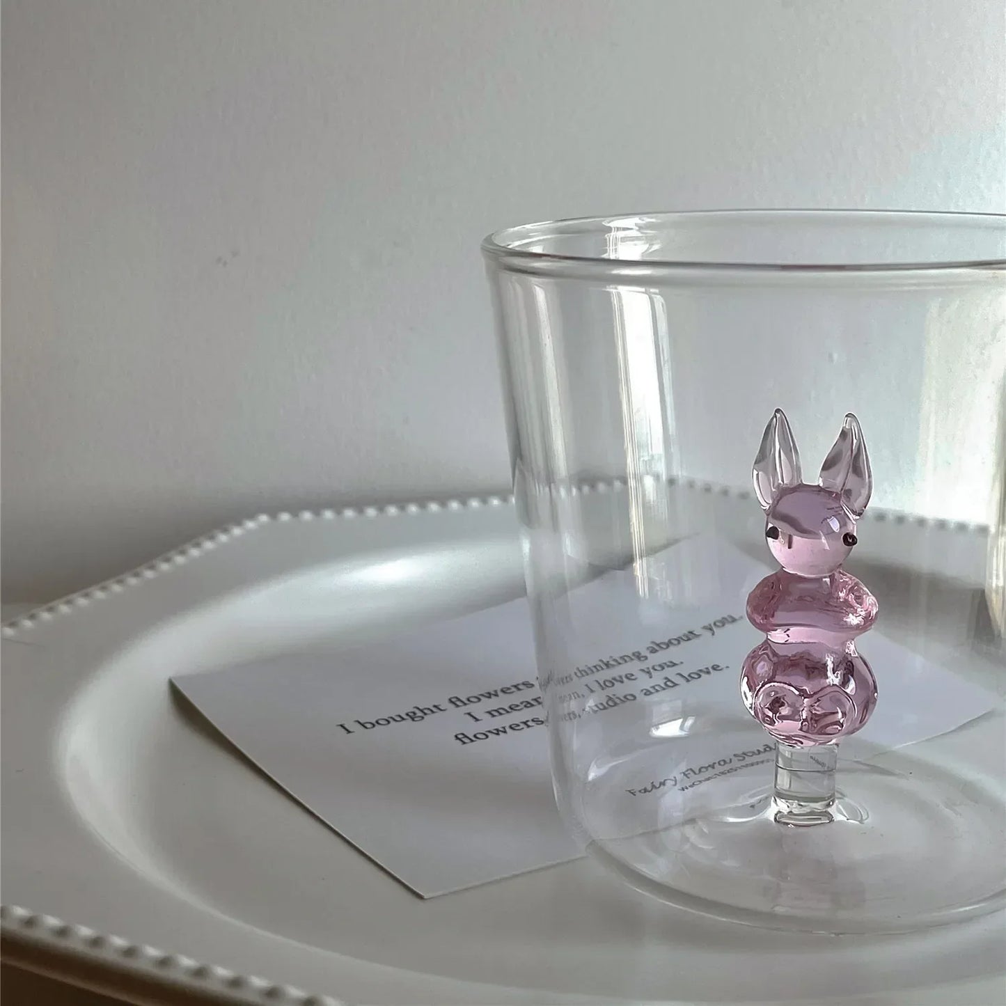 DecorBites™ Cactus Bunny Duckling Glass Cup - Table Decor Drinkware