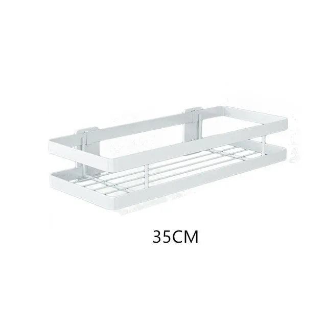 DecorBites™ Black SUS 304 Bathroom Shelf Shower Storage Basket Holder for Shampoo & Bath Essentials