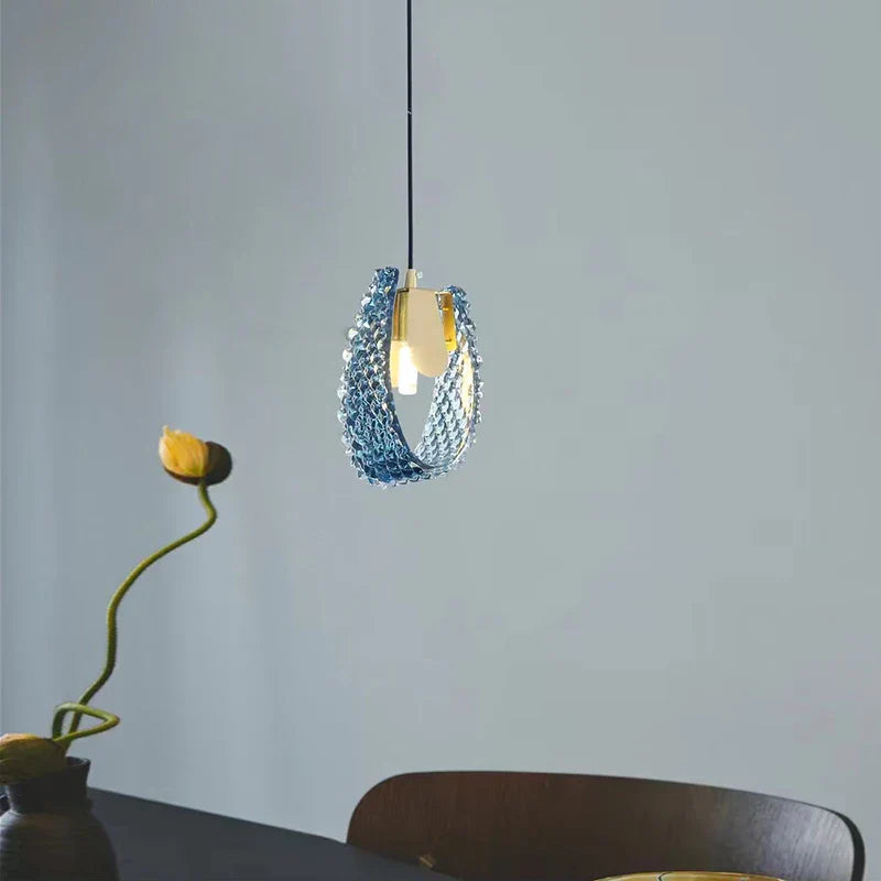 DecorBites™ Blue Glass Luxury Wall Sconce LED Light Fixture for Living Room Bedroom Aisle