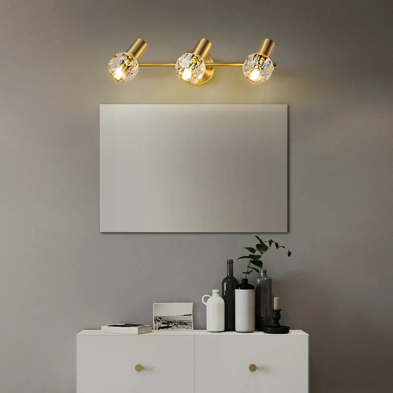 DecorBites™ Gold Crystal Wall Lamp Study Bedroom LED Light Fixture Modern Luxe Decoration