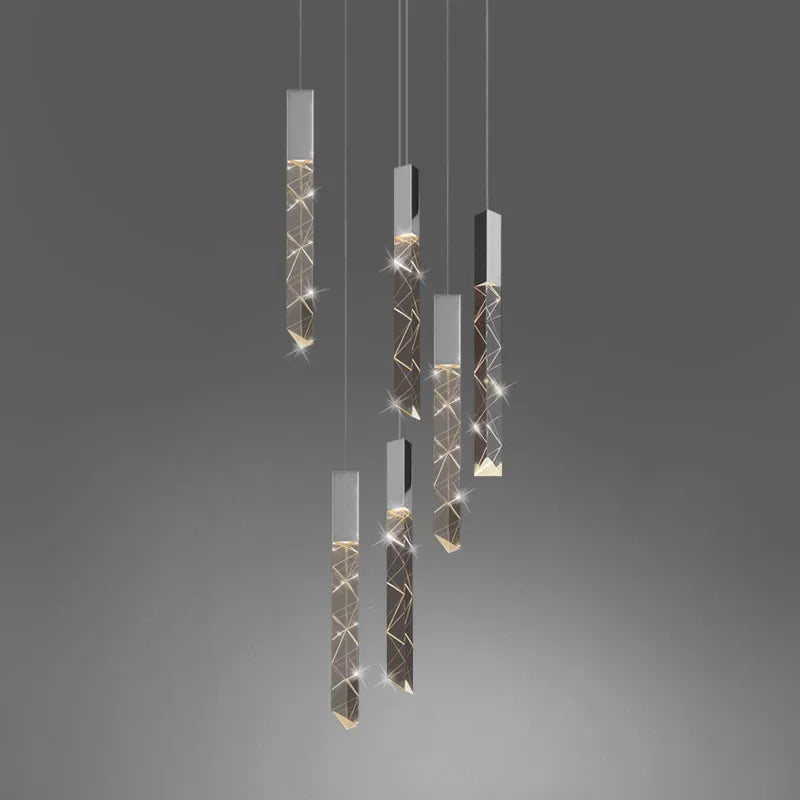 DecorBites™ Crystal Glass LED Pendant Light for Living Hallway Staircase & Restaurant