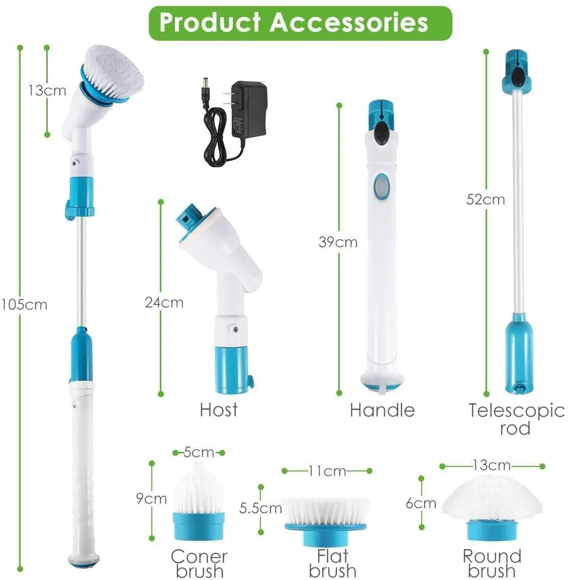 DecorBites™ Electric Spin Scrubber Brush for Kitchen Bathroom Tile Bathtub Cleaning