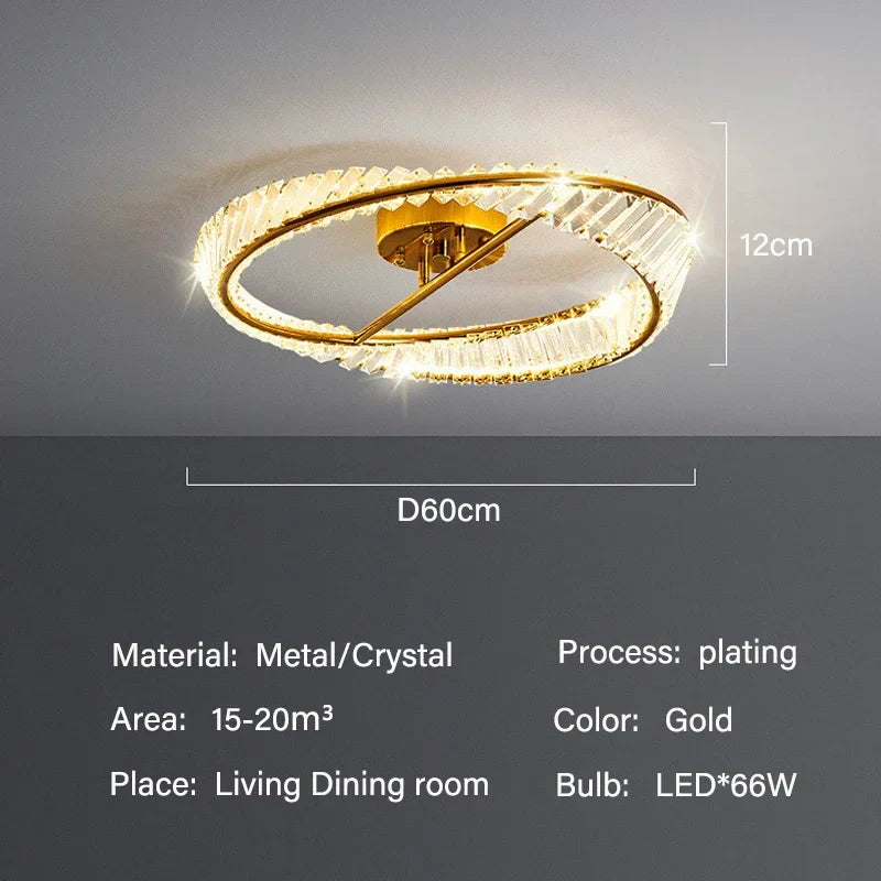 DecorBites™ Crystal LED Ceiling Lights: Modern Luxury Kitchen Dining Room Lighting