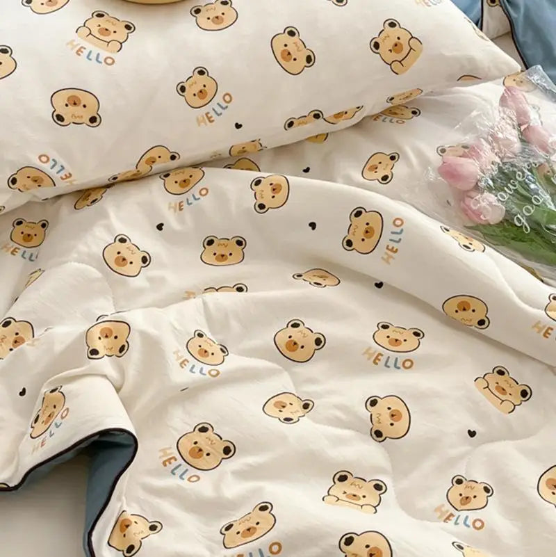 DecorBites™ Cartoon Printed Summer Lightweight Cooling Blanket for Kids and Students.