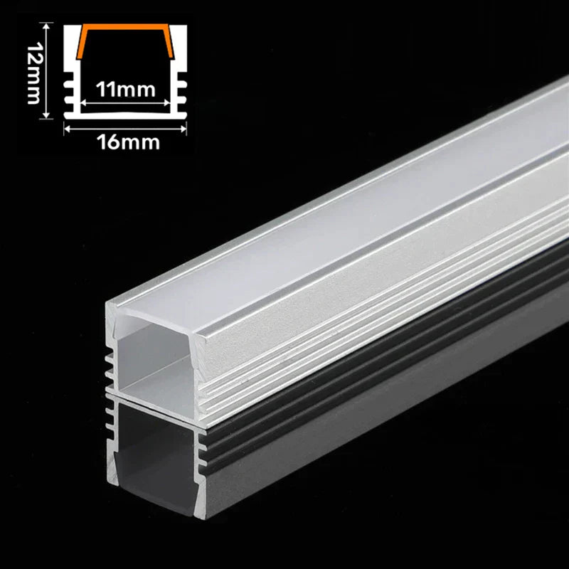 DecorBites™ 0.5m U/YW Aluminum Profile Recessed Channel with Milky Cover for LED Strip Lights