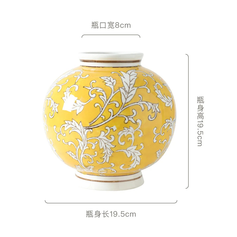 DecorBites™ Blue White Porcelain Vase Chinese Retro Home Decor Flower Vase