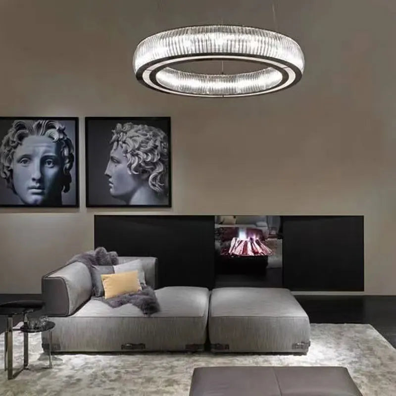 DecorBites™ Crystal LED Ceiling Pendant Chandelier for Modern Luxury Living Room Décor