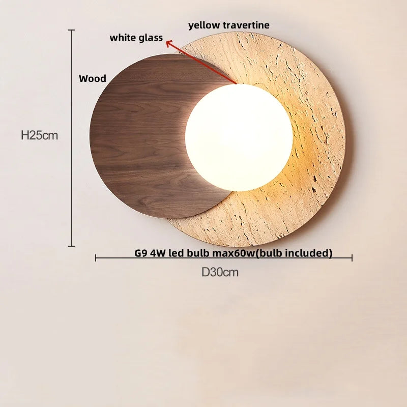 DecorBites™ LED Wall Lamp Sconce Yellow Travertine Waterproof Stair Light