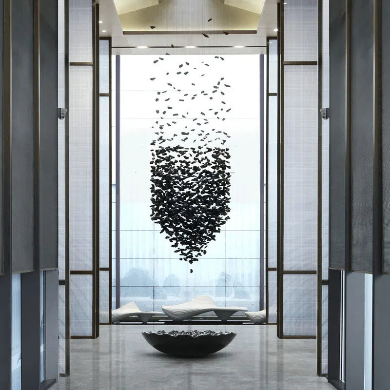 DecorBites™ Crystal Chandelier: Modern Staircase & Lobby LED Lighting for Luxury Décor