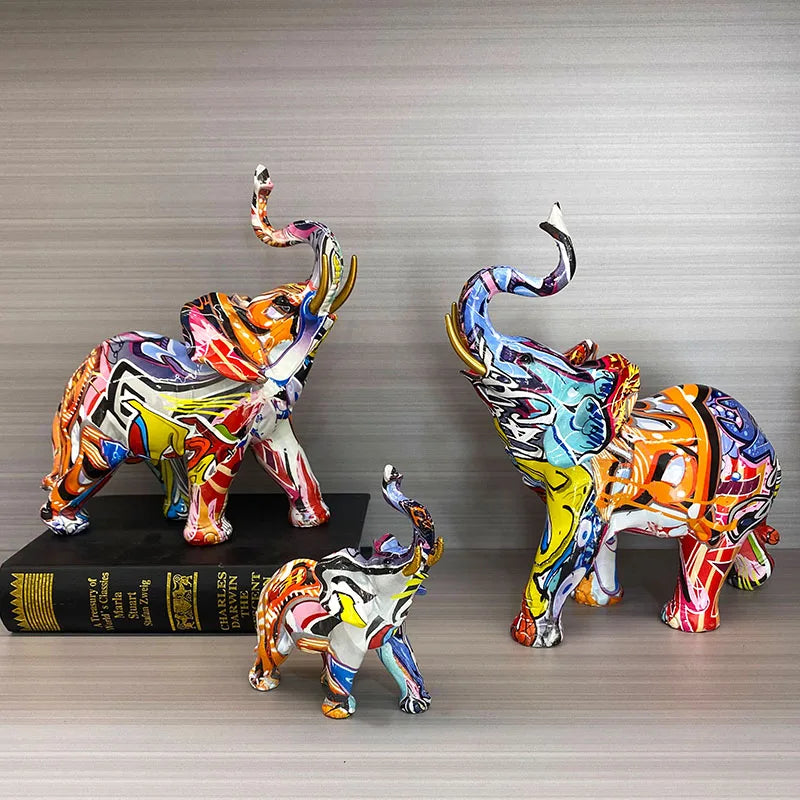 DecorBites™ Elephant Resin Art Statue Collection for Home Office Decor