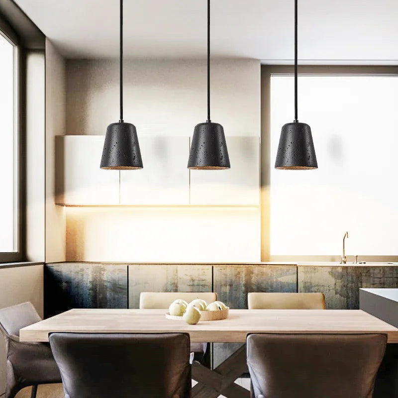 DecorBites™ Black Travertine Pendant Light - Nordic Minimalism LED Pendant Lamps for Living Dining Room