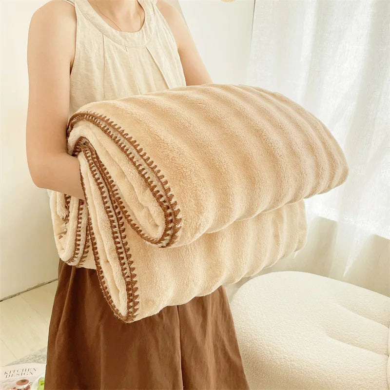 DecorBites™ Bubble Velvet Woolen Sofa Blanket - Soft & Warm Multi-Purpose Cover