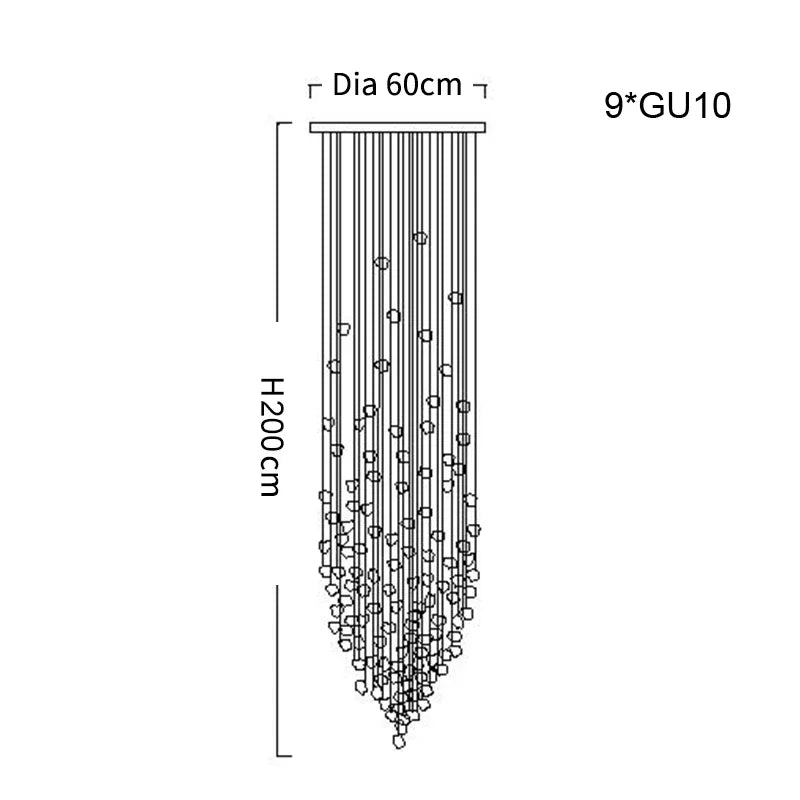 DecorBites™ Crystal LED Chandelier: Luxury Staircase & Hallway Lighting Fixture