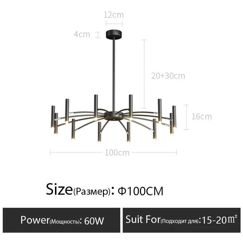 DecorBites™ LED Chandelier: Modern Nordic Design for Living Room, Bedroom, Office, Study - Home Décor Lighting
