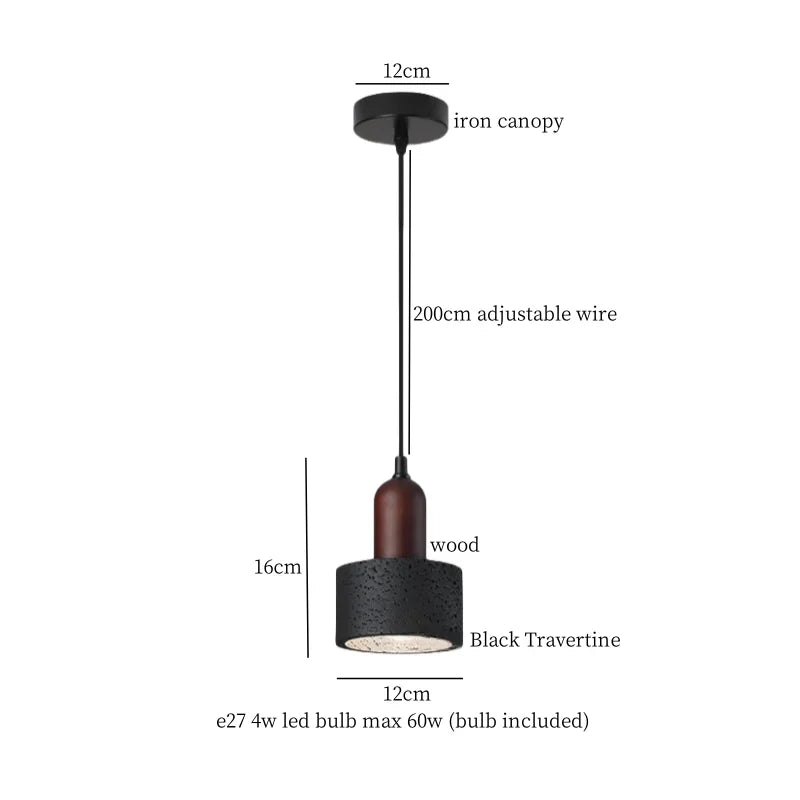 DecorBites™ Black Travertine Pendant Light - Nordic Minimalism LED Pendant Lamps for Living Dining Room