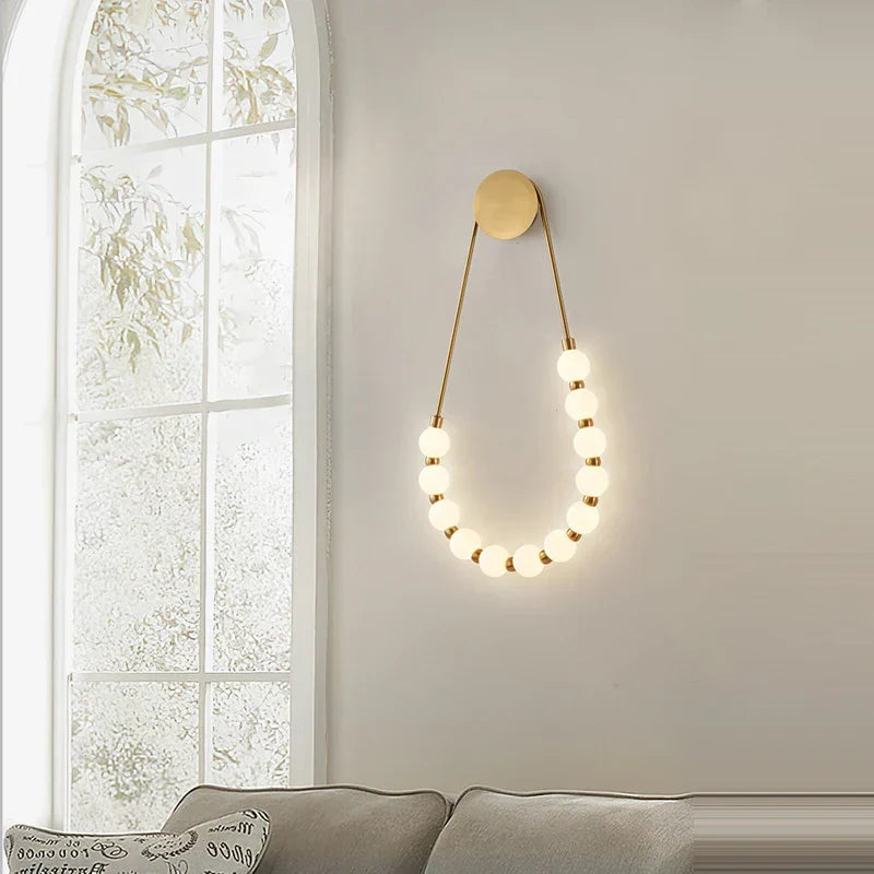 DecorBites™ Black Gold LED Her Necklace Wall Lamp Sconce for Bedroom & Corridor