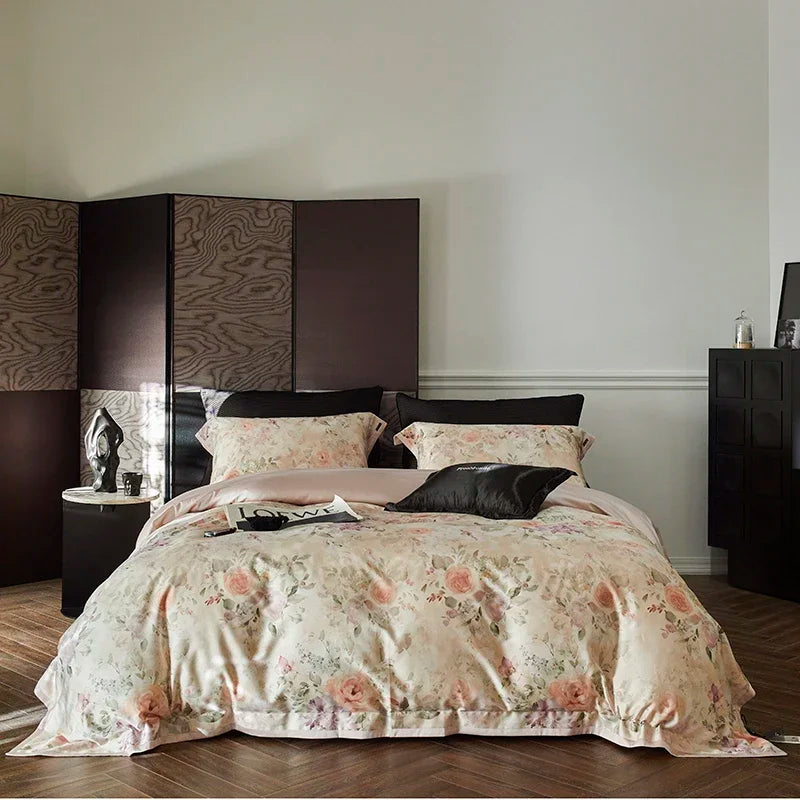DecorBites™ Luxe 100s Egyptian Cotton Bedding Set: Sheet, Blanket, Cover, Pillowcase