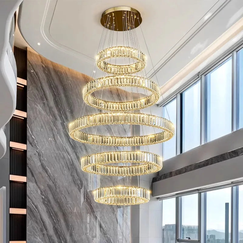 DecorBites™ Crystal Chandelier Pendant Light for Living Room, Staircase, and Ceiling - Luxury Indoor Lighting