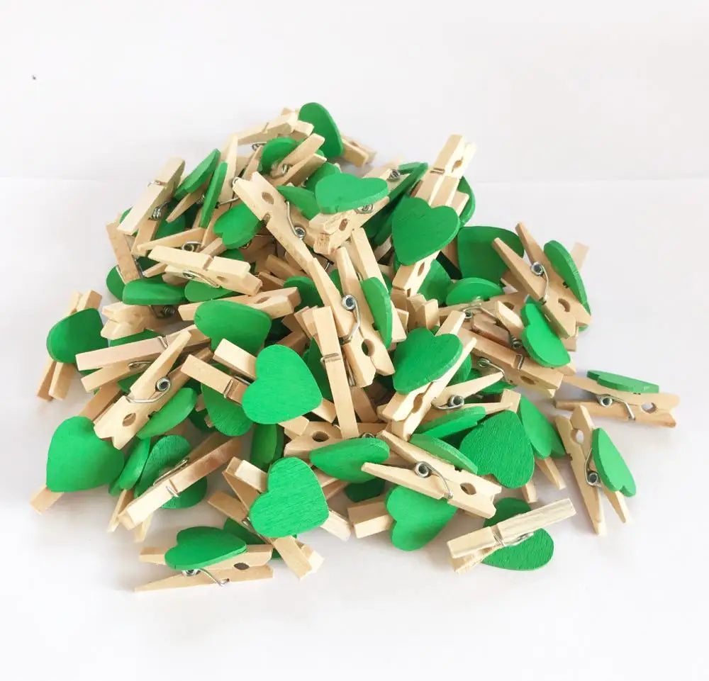 DecorBites™ 50-Piece Mini Wooden Clips for Photos Crafts, 25mm Small Clothespin Decoration