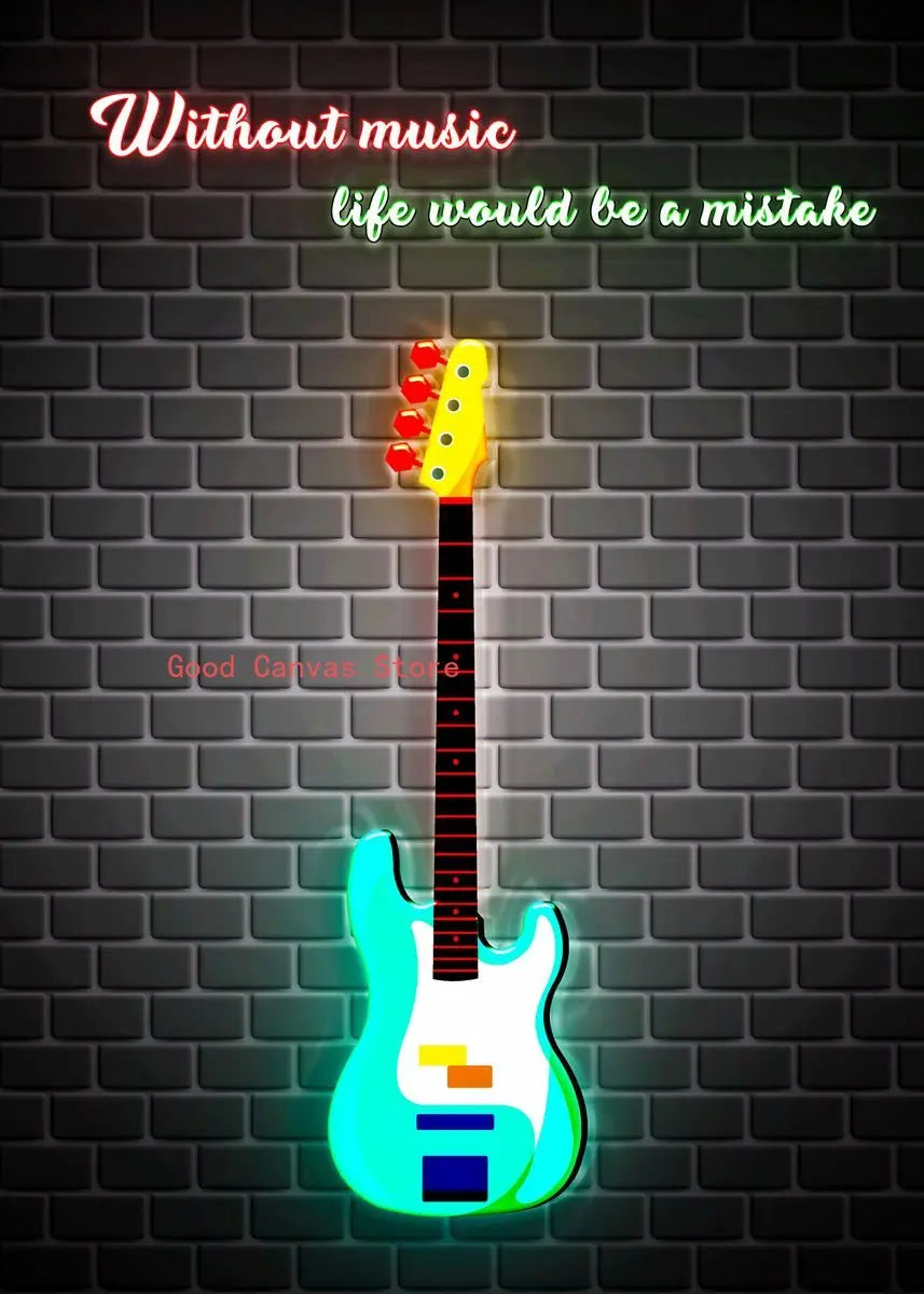 Abstract Electric Guitar Canvas Print - Music Wall Art by DecorBites™