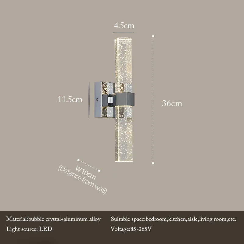 DecorBites™ Bubble Crystal LED Wall Sconces Gold Modern Indoor Lighting for Home Decor