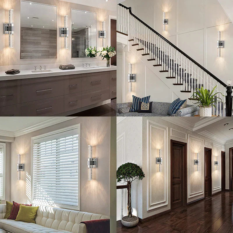 DecorBites™ Bubble Crystal LED Wall Sconces for Bathroom Dresser Living Room Bedroom Mirrors