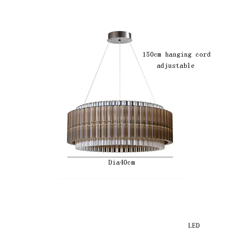 DecorBites™ Crystal Chandelier: Elegant Dimmable LED Light Fixture for Living Room & Dining Décor