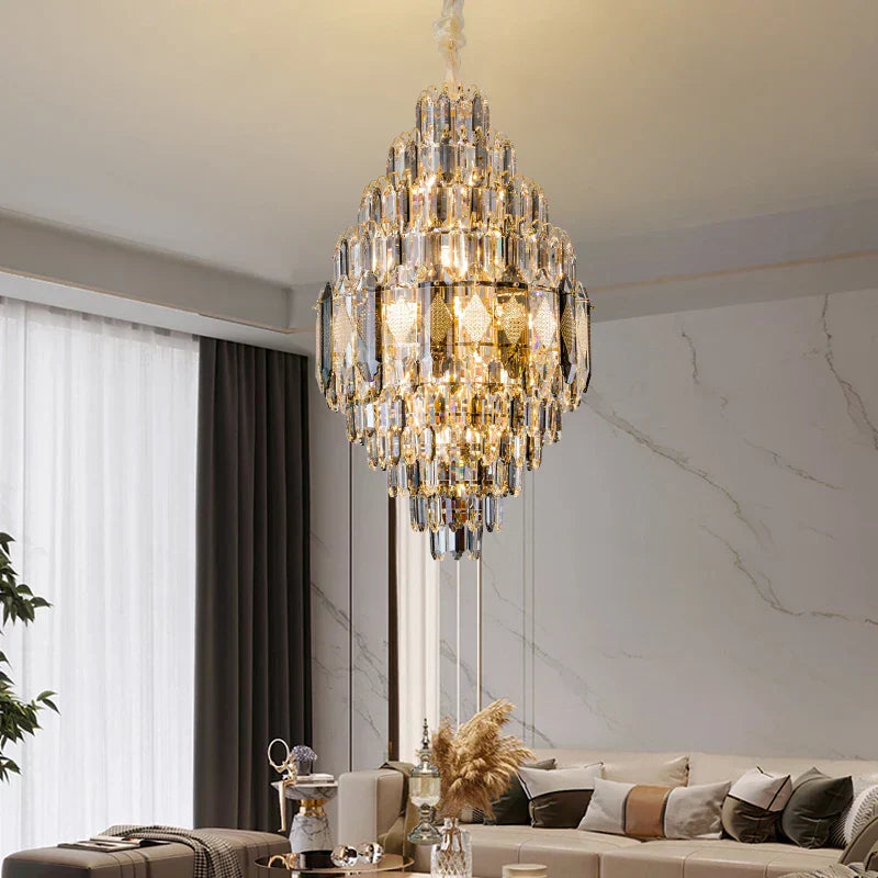 DecorBites™ Crystal Chandelier - Luxe Light for Villa, Hotel & Building Project