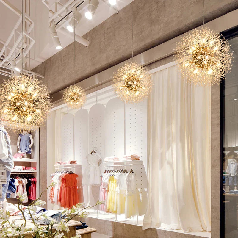 DecorBites™ Dandelion Spark LED Chandelier – Modern Art Crystal Lamps for Home Decor