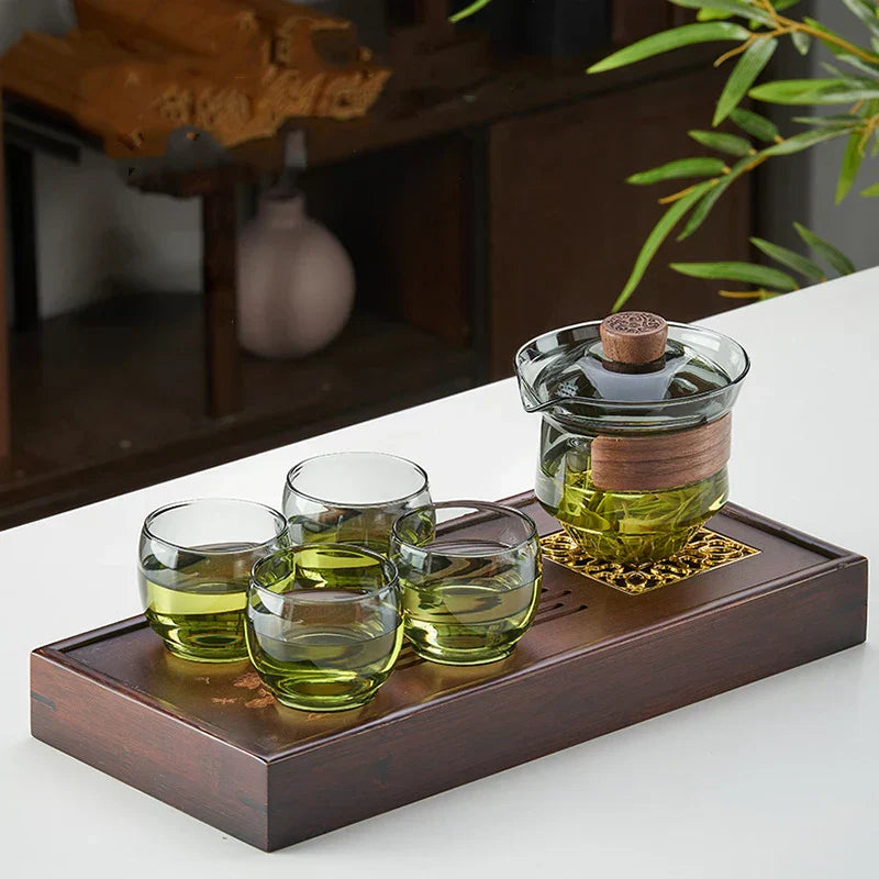 DecorBites™ Glass Tureen Teapot Cover Bowl Puer Oolong Kung Fu Tea Set