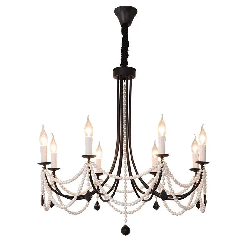 DecorBites™ Black Metal Led Candle Chandelier Pendant Lights for Chic Home Decor
