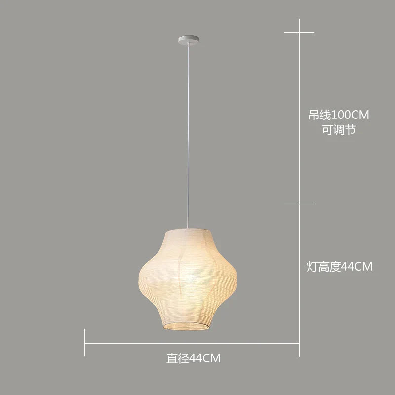 DecorBites™ Akari Rice Paper Pendant Lamp for Living Room Bedroom - Wabi Sabi Design