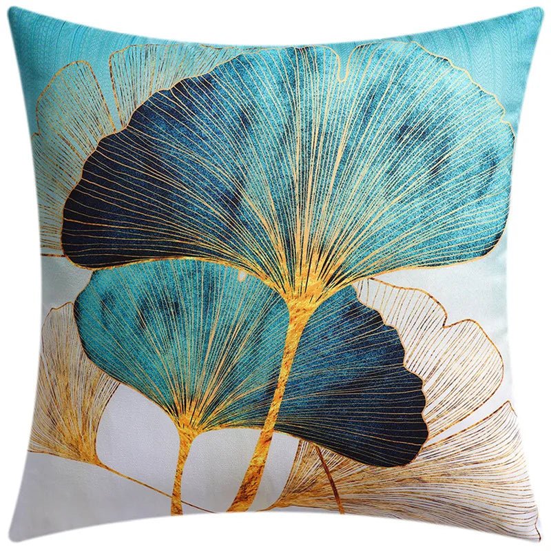DecorBites™ Blue Floral Cushion Cover 45x45cm for Modern Home Decor & Office Sofa
