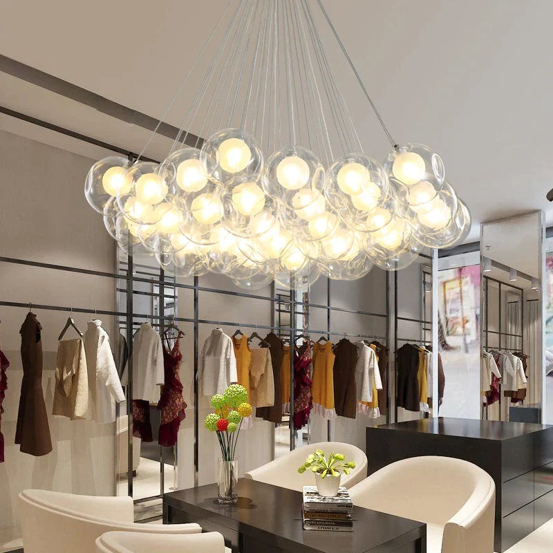 DecorBites™ Glass Ball LED Chandelier: Modern Nordic Style Lighting for Home Decoration