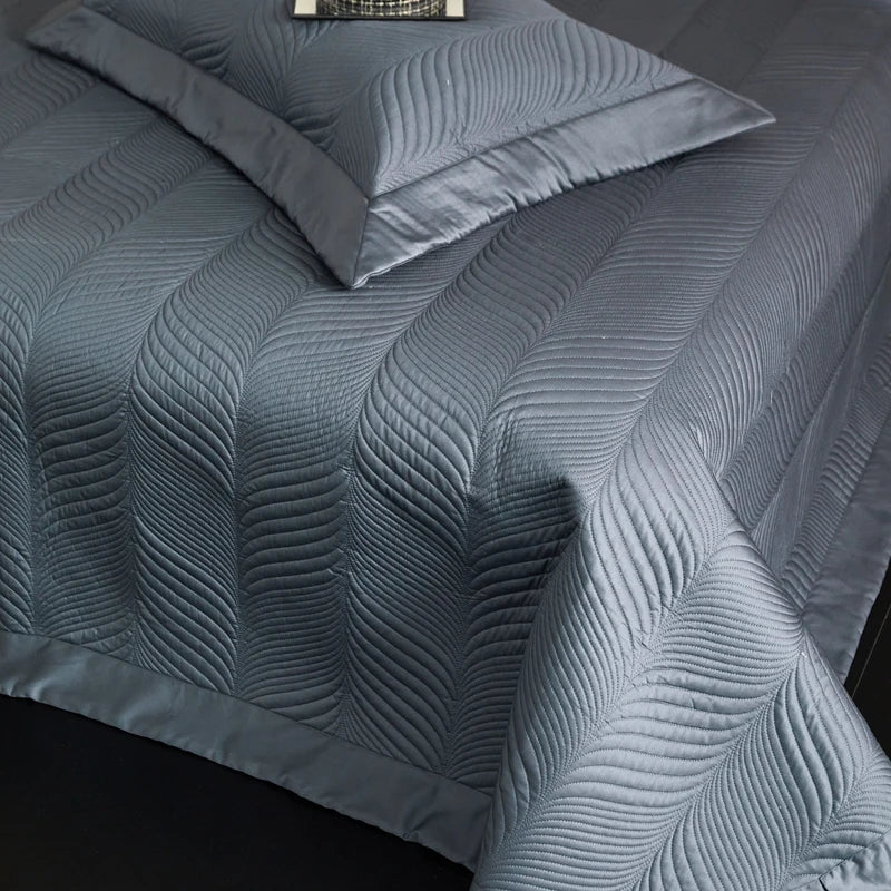 DecorBites™ Luxe Egyptian Cotton Jacquard Bedding Set: Duvet, Bedspread, Sheet, Pillowcases